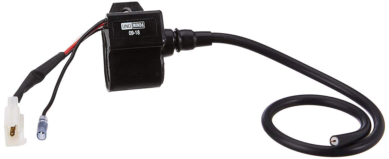 Uno Minda CI-2001 Ignitor -Black Case, 1 WIRE, 3 PIN White Wire Coupler, 1 ROUND CONNECTOR For-TVS-SCOOTY 