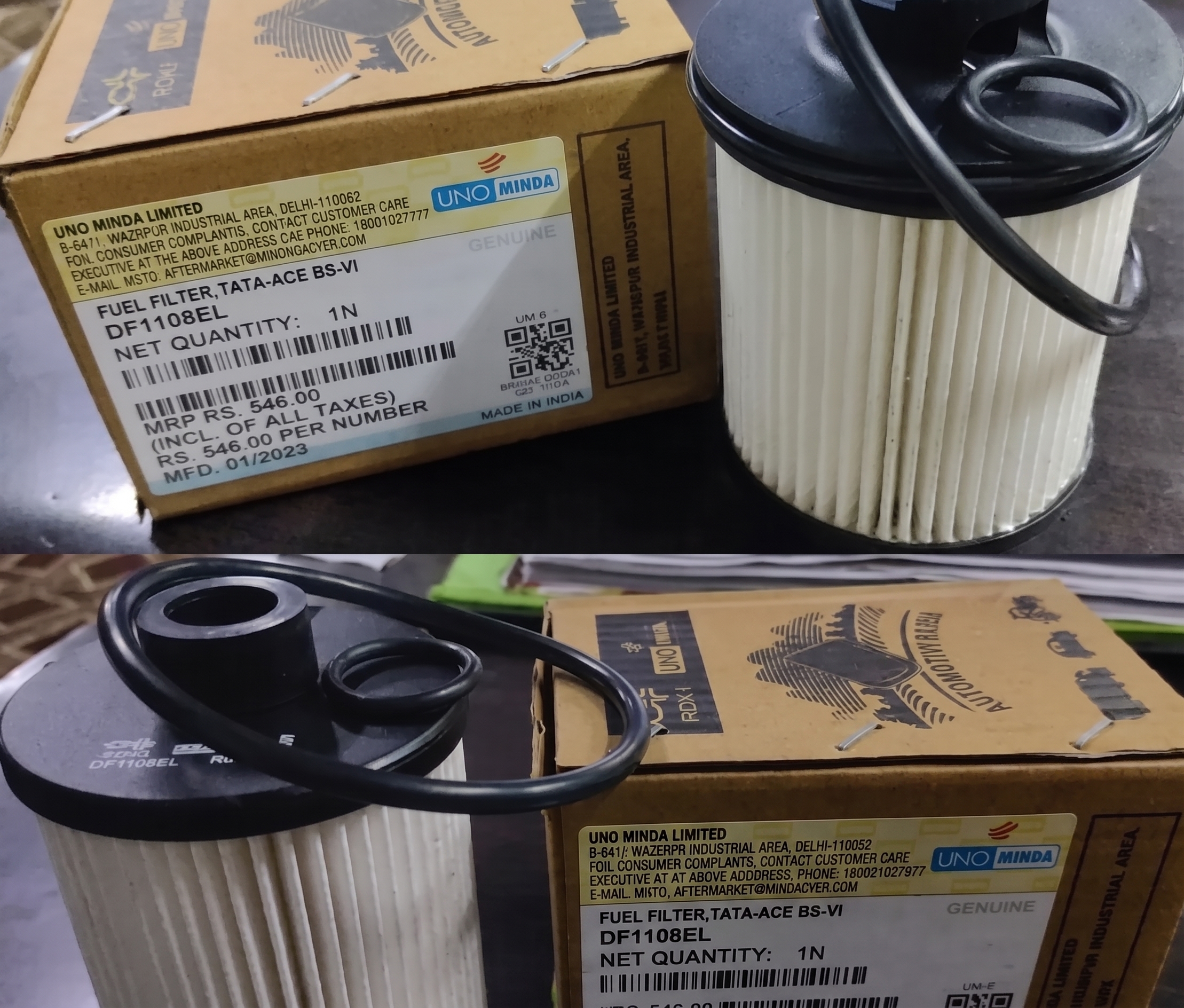 Uno Minda DF1108EL Diesel Fuel Filter for Tata Ace