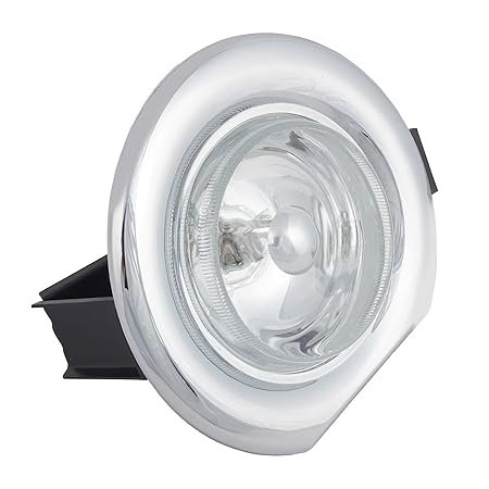 Uno Minda FF-5002/ACC Fog Lamp Set of 2 (Left & Right), Chrome Plated, Clear Glass Universal for all Cars