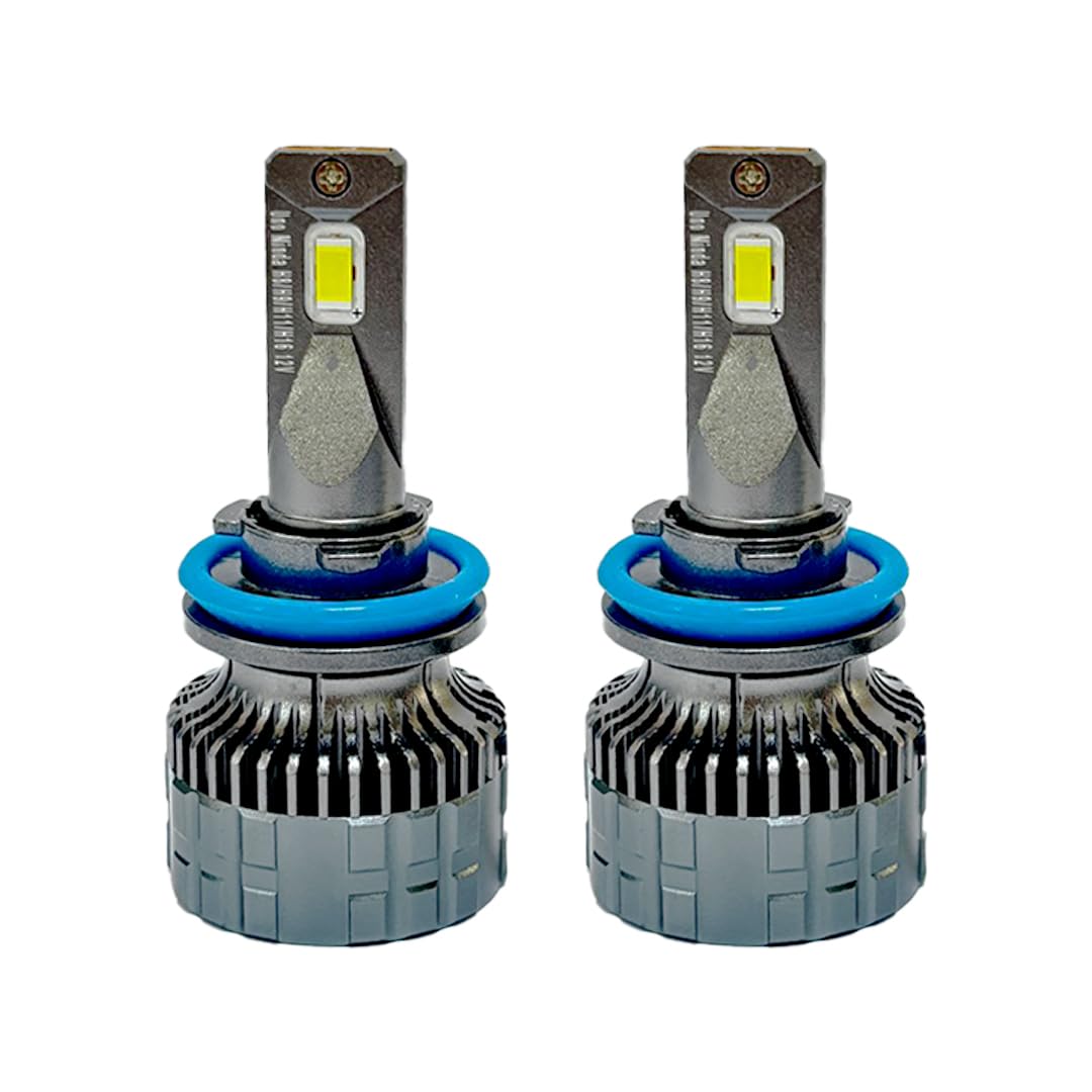 UNO Minda H11 Premium Car LED Headlight Bulb 6000K White Light, 6000LM, Water Resistance, Easy installation for Universal for Cars (12V, 110W) Pack 2 (H11 LED PREM)