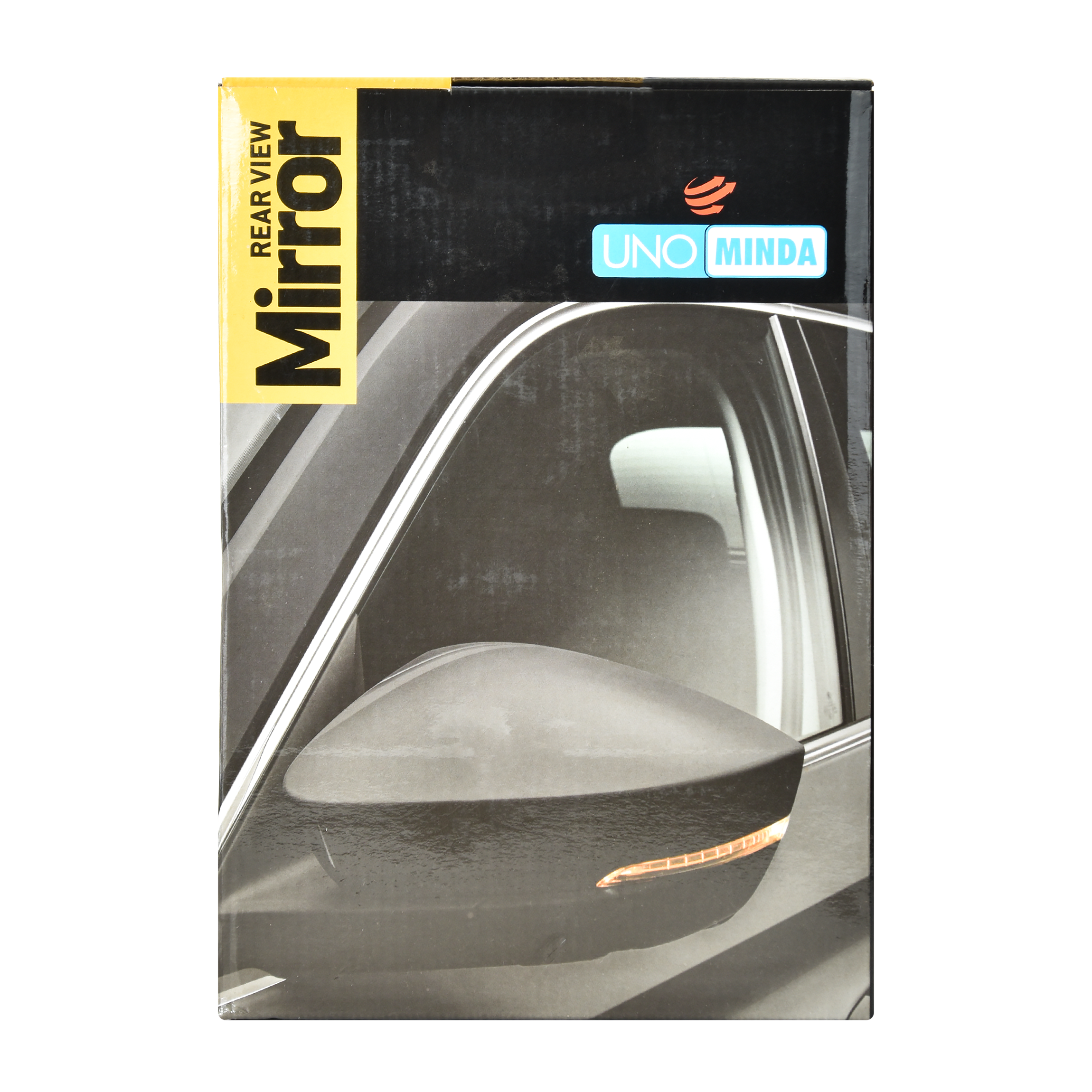 Uno Minda RV-11003L Shatterproof Glass Rear View Mirror (Black)- Left Hand Side for Mahindra Maxximo