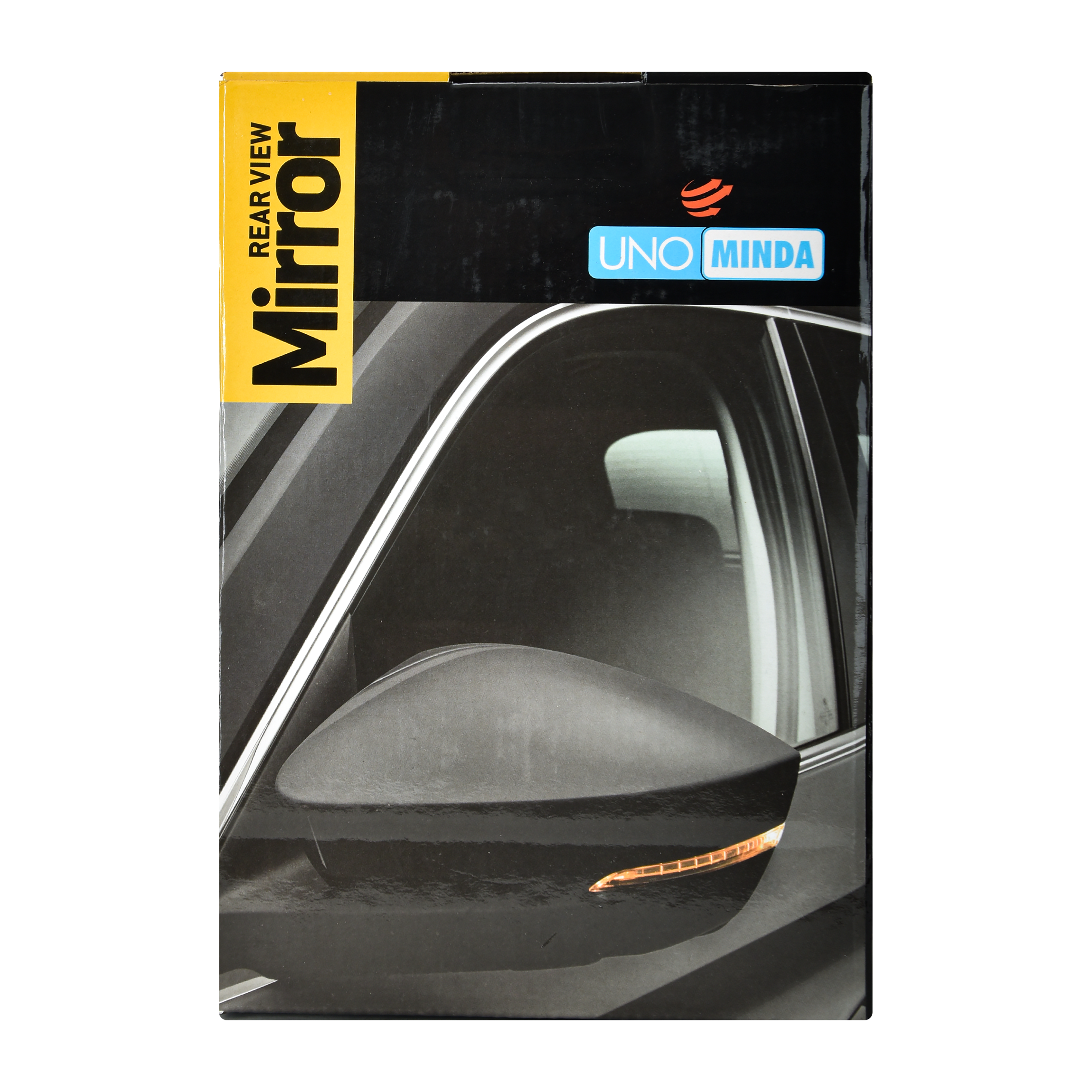 Uno Minda RV-11003R Shatterproof Glass Rear View Mirror (Black)- Right Hand Side for Mahindra Maxximo