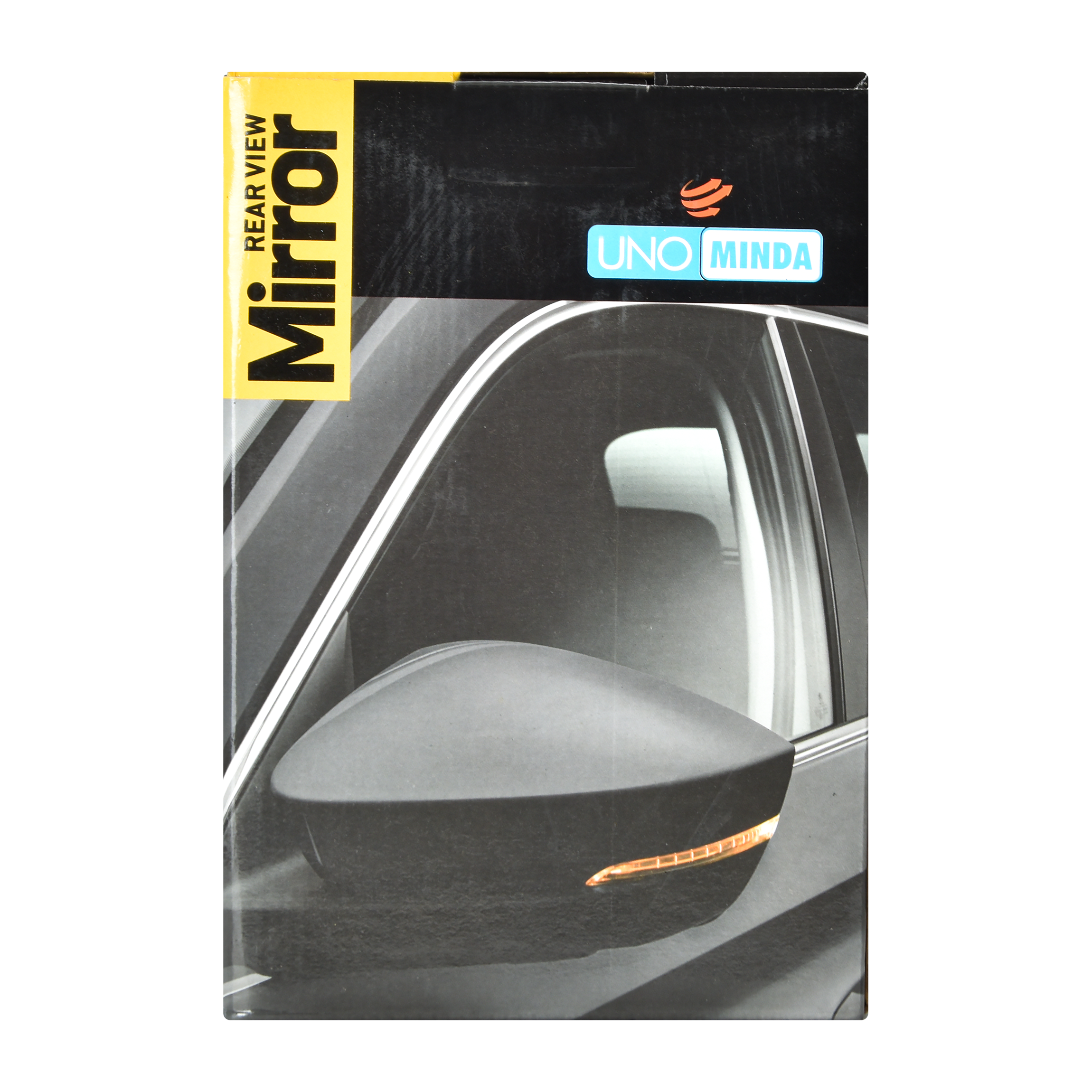 Uno Minda RV-14001L Shatterproof Glass Rear View Mirror (Black)- Left Hand Side for Ashok Leyland Dost