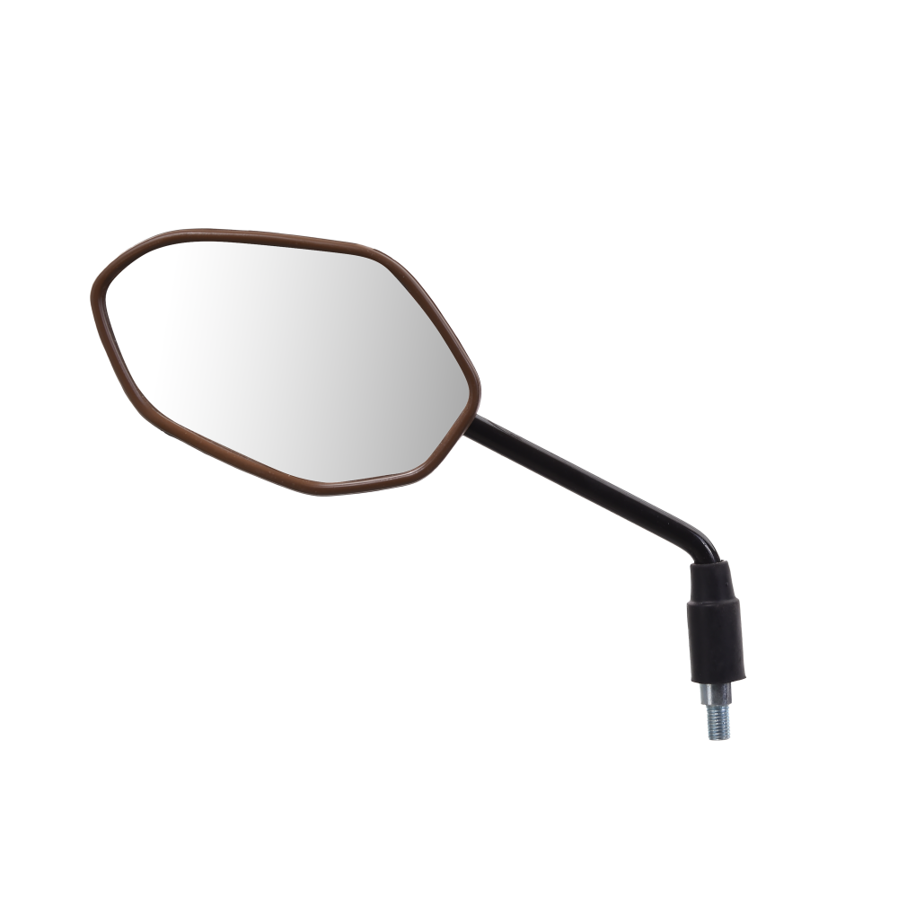 Uno Minda RV-4004L-BRWN Shatterproof Glass Rear View Mirror(Brown)-Left Hand For Honda Dream Yuga, Livo  