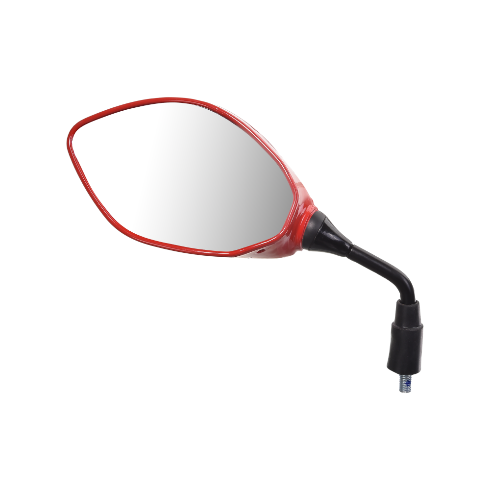 Uno Minda RV-5017L-SRED Shatterproof Glass Rear View Mirror-Left Hand (SPORTS RED) For Hero Passion Pro Refresh New Model  