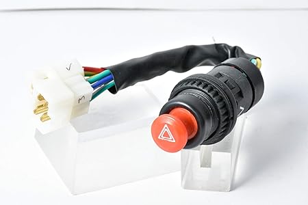 Uno Minda SW-0353A Hazard Switch - Pull Type - with Wire - with 24 V Bulb for TATA TATA HCV - 24 Volts