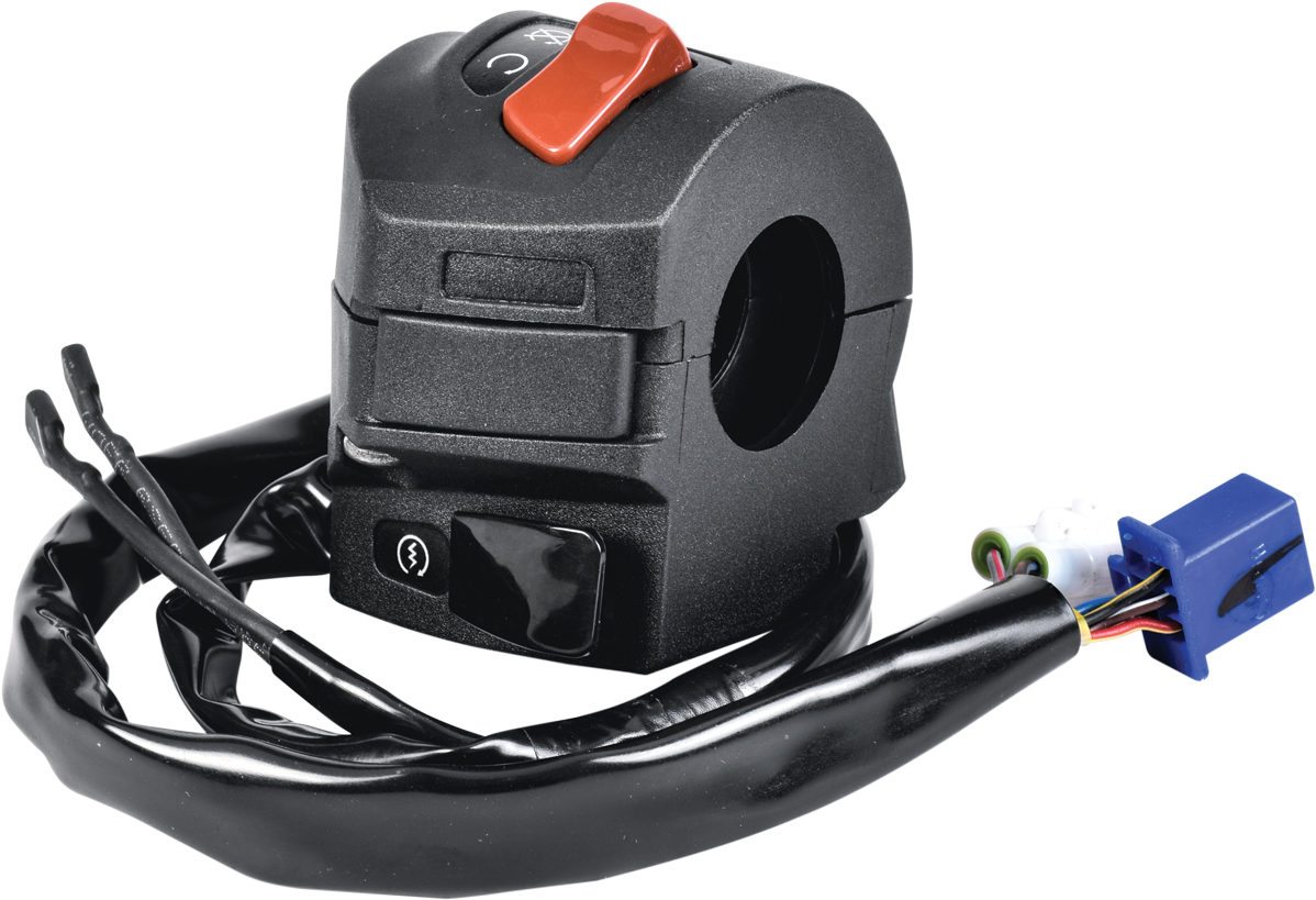 Uno Minda SW-0596C-M01 HANDLE BAR SWITCH- RIGHT SIDE (SELF START) - AHO - 5 PIN WHITE COUPLER, 2 PIN WHITE COUPLER, 2 SHORT WIRES For-BAJAJ-PULSAR RS 200/ SS 200 