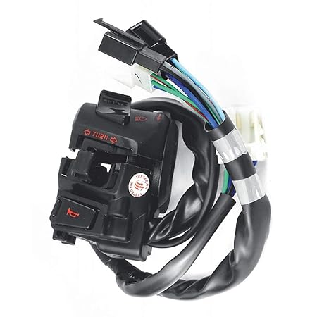 Uno Minda SW-0659AC HANDLE BAR SWITCH- LEFT SIDE (SELF START) - 5 PIN FEMALE WHITE, 5 & 2 PIN MALE BLACK, 3 PIN MALE WHITE & 2 SHORT WIRES For-HERO-CBZ XTREME 