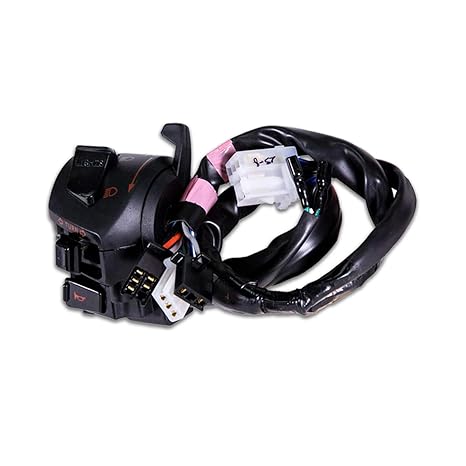 Uno Minda SW-0659AQ HANDLE BAR SWITCH- LEFT SIDE - 5 PIN FEMALE WHITE, 5 & 2 PIN FEMALE BLACK, 3 PIN FEMALE WHITE & 2 SHORT WIRES - SELF START For-HERO-CBZ XTREME DIGITAL METER N/M 