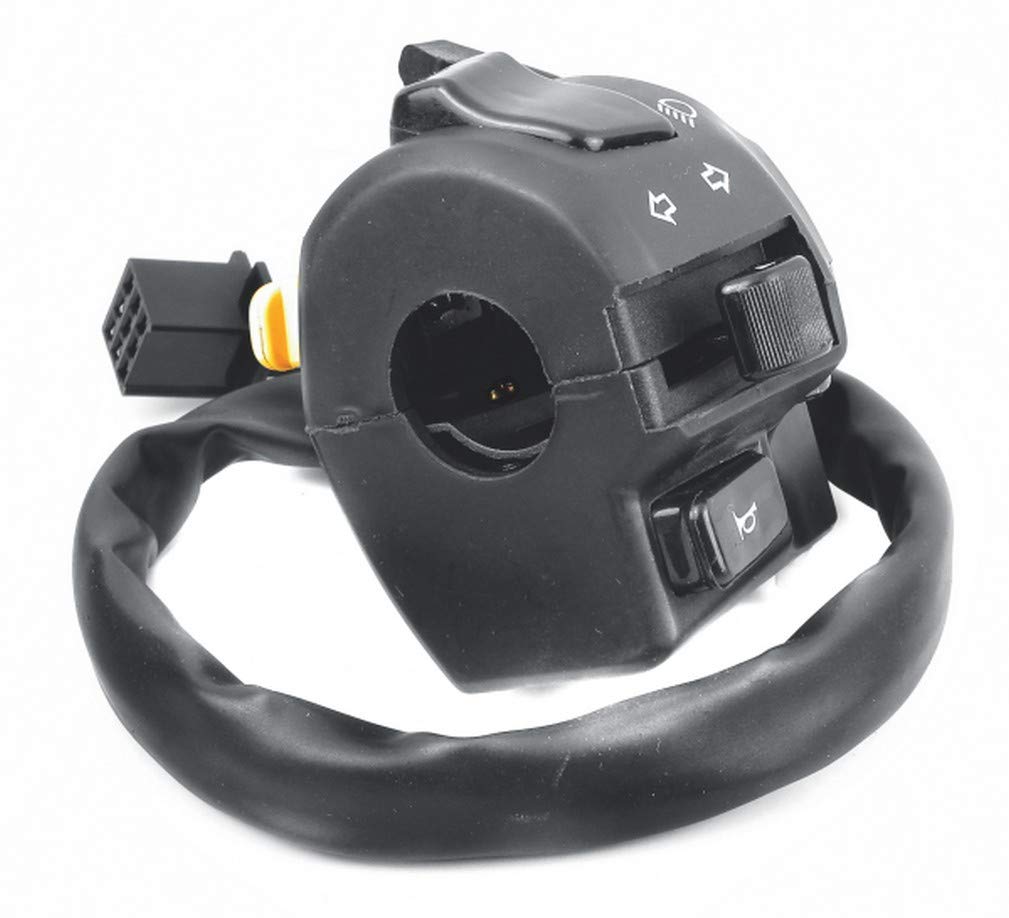 Uno Minda SW-0665C HANDLE BAR SWITCH- LEFT SIDE - WITH DIPPER, PASSING, HORN, INDICATOR & VERTICAL DECOMPRESSION CHOKE  - 9 PIN BLACK FEMALE COUPLER For-ROYAL ENFIELD-ELECTRA 
