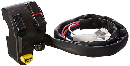 Uno Minda SW-0722F HANDLE BAR SWITCH- LEFT SIDE (3 WIRE WHITE MALE COUPLER, 1 WIRE BULLET, 2 WIRE ROUND, 4 WIRE CLIP TERMINAL) - KICK START For-HERO-PASSION/ PASSION PLS/ PASSION PRO 