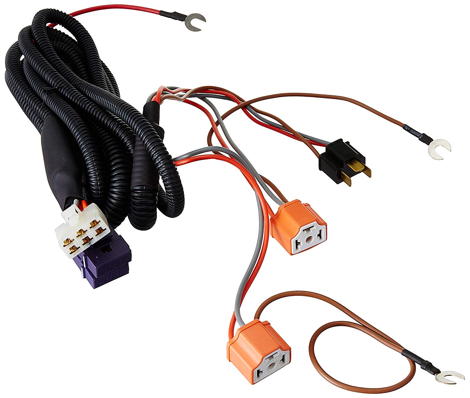 Uno Minda TD-2008A DUAL HEAD LIGHT CONNECTOR - W/O RELAY - ORANGE - 12V/30A For-UNIVERSAL-UNIVERSAL Set of 1