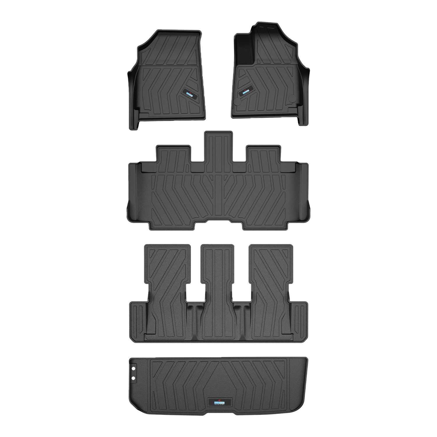 Uno Minda Lifetime 5D Car Mats 5 Piece (4 Row With Boot) For Toyota Innova Hycross 3rd Gen 2022 - Onwards  | Anti Slip | All Weather Mats | 100% Waterproof & Washable | Custom Fit UNO-MATS-INV-HY