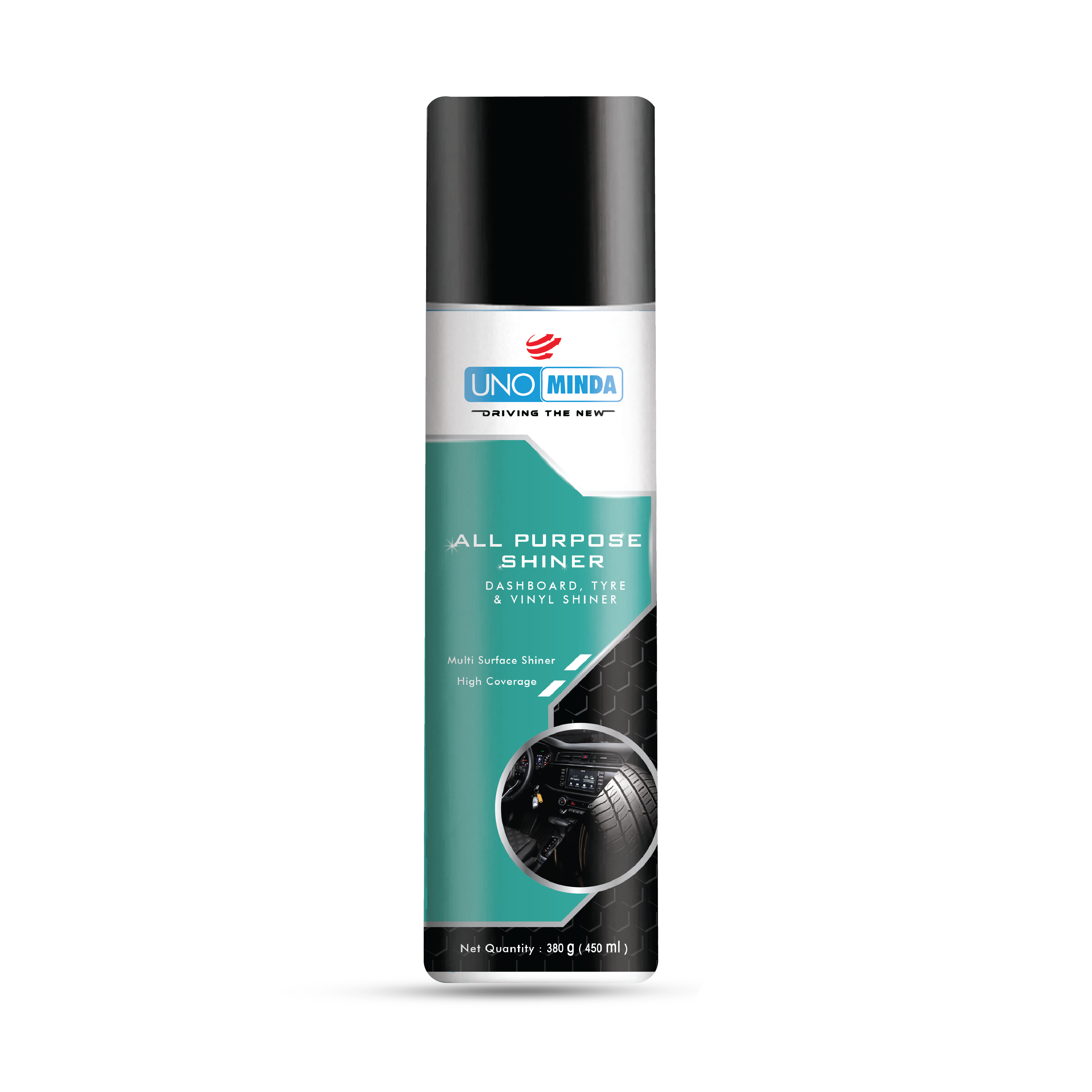 Uno Minda UNOCCAPS01 All Purpose Shiner - Dashboard, Tyre & Vinyl 450 ML Universal for all Cars