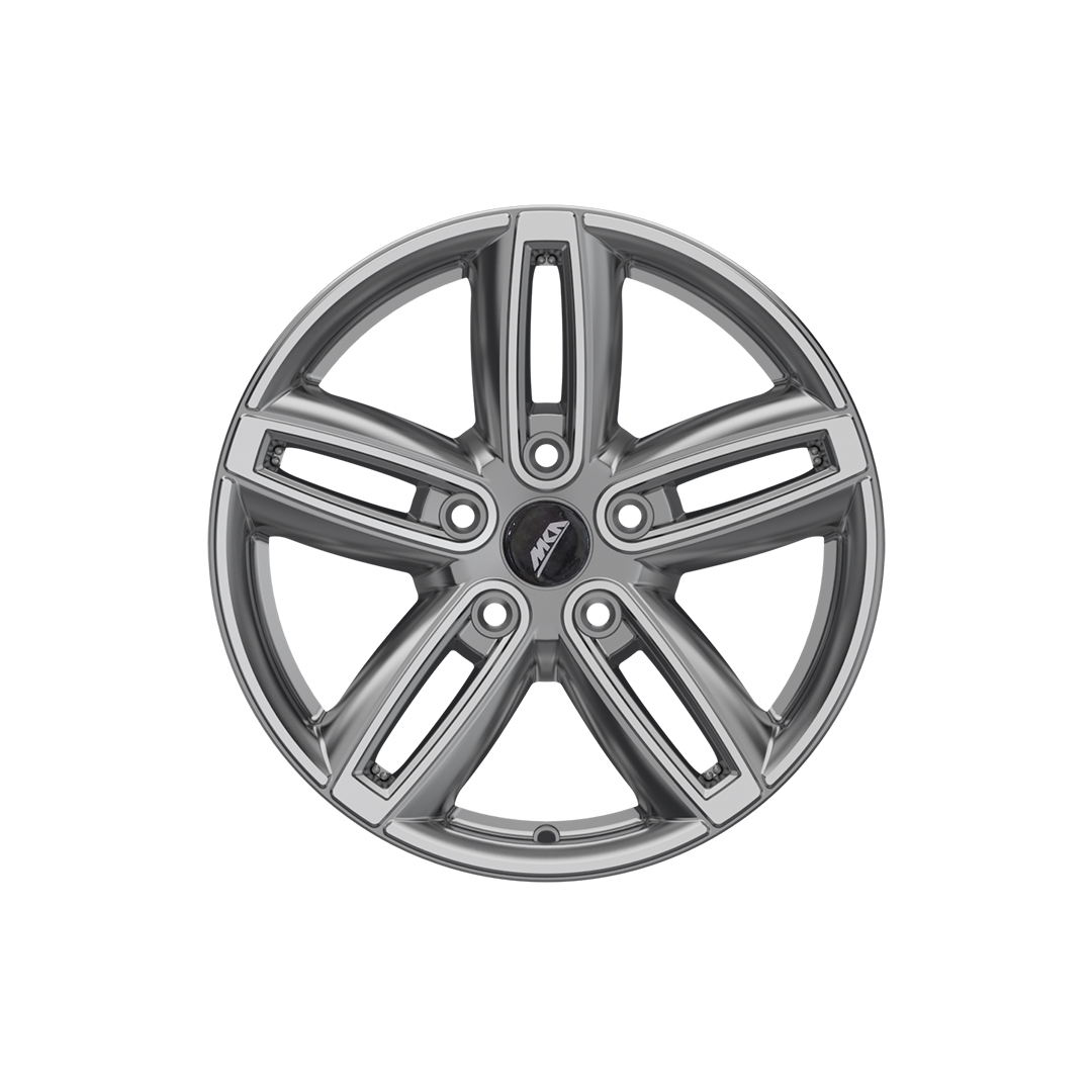 Uno Minda W1D057-000M00 Spin Alloy Wheel 16 Inch, Diamond Cut, Gun Metal Machined, 5 Holes