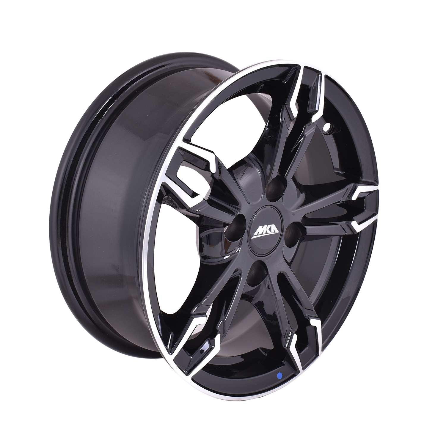 Uno Minda W1D064-000M00 Ultra Alloy Wheel 14 Inch, Diamond Cut, Black  Machined, 4 Holes