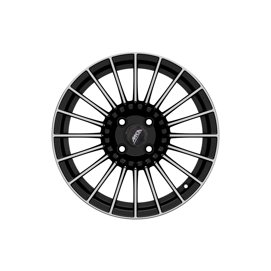 Uno Minda W1D141-000M00 Space Alloy Wheel 16 Inch, Diamond Cut, Black Machined, 4 Holes