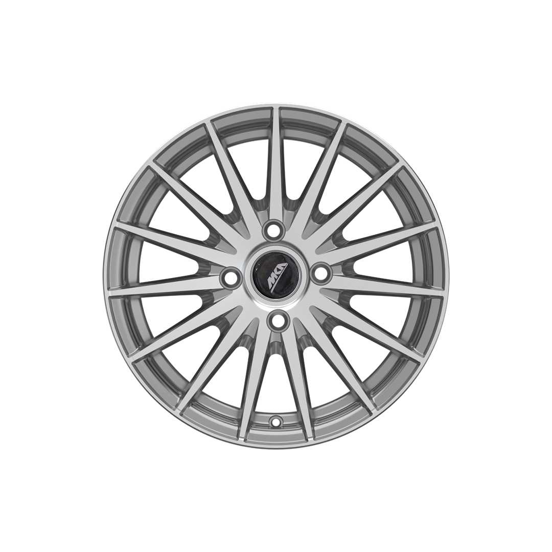 Uno Minda W1D152-000M00 Wonder Alloy Wheel 15 Inch, Diamond Cut, Gun Metal Machined, 4 Holes