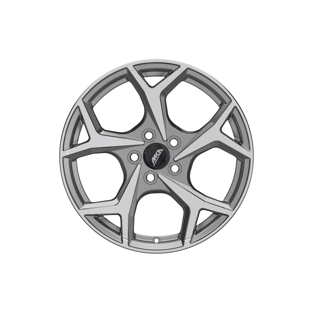 Uno Minda W1D173-000M00 Sparc Alloy Wheel 16 Inch, Diamond Cut, Gun Metal Machined, 5 Holes