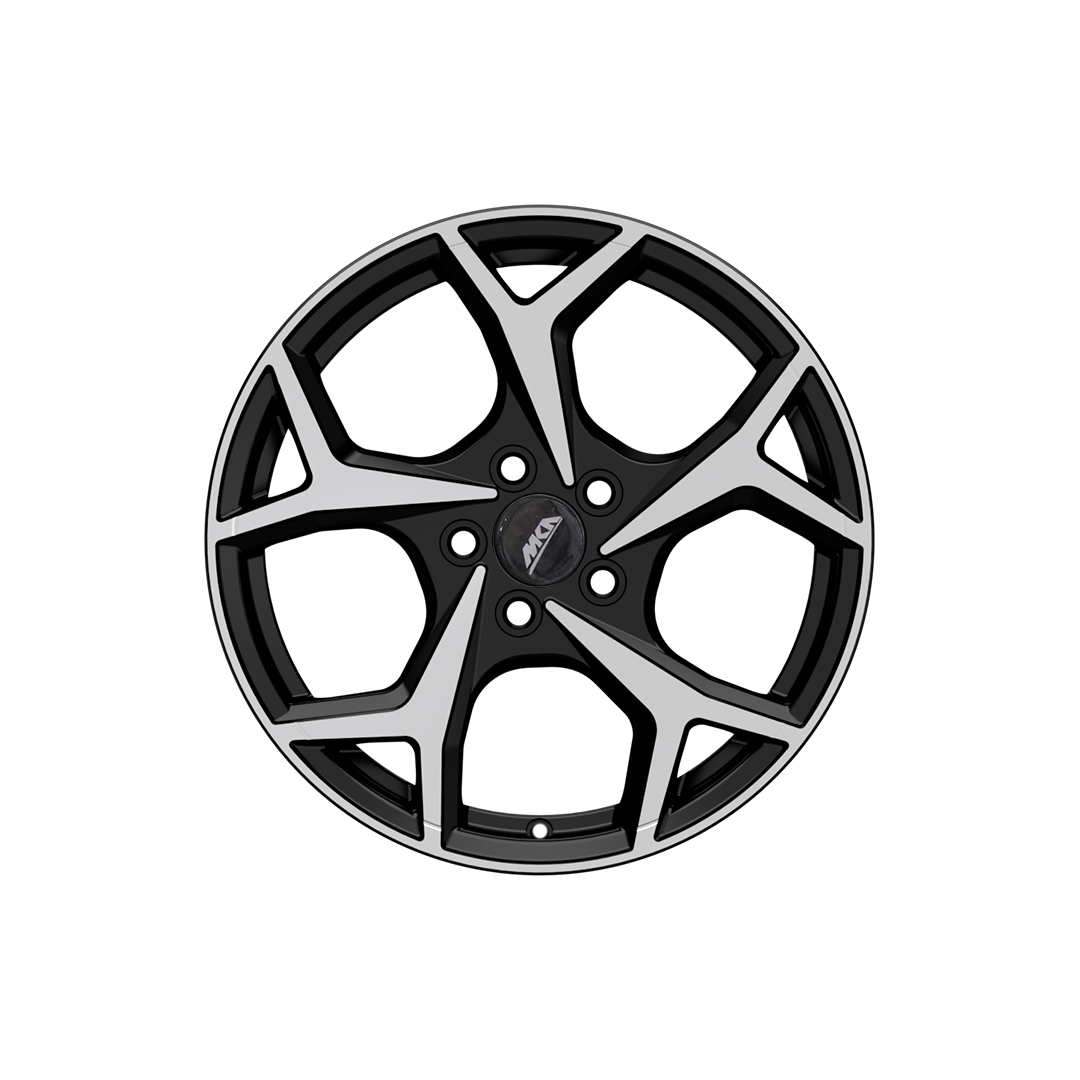 Uno Minda W1D174-000M00 Sparc Alloy Wheel 16 Inch, Diamond Cut, Black Machined, 5 Holes