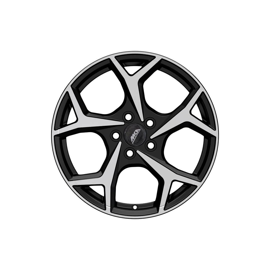 Uno Minda W1D177-000M00 Sparc Alloy Wheel 16 Inch, Diamond Cut, Black Machined, 5 Holes