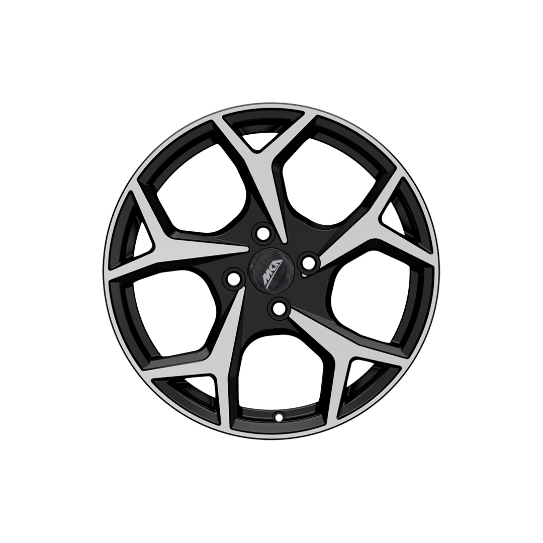 Uno Minda W1D180-000M00 Sparc Alloy Wheel 16 Inch, Diamond Cut, Black Machined, 4 Holes