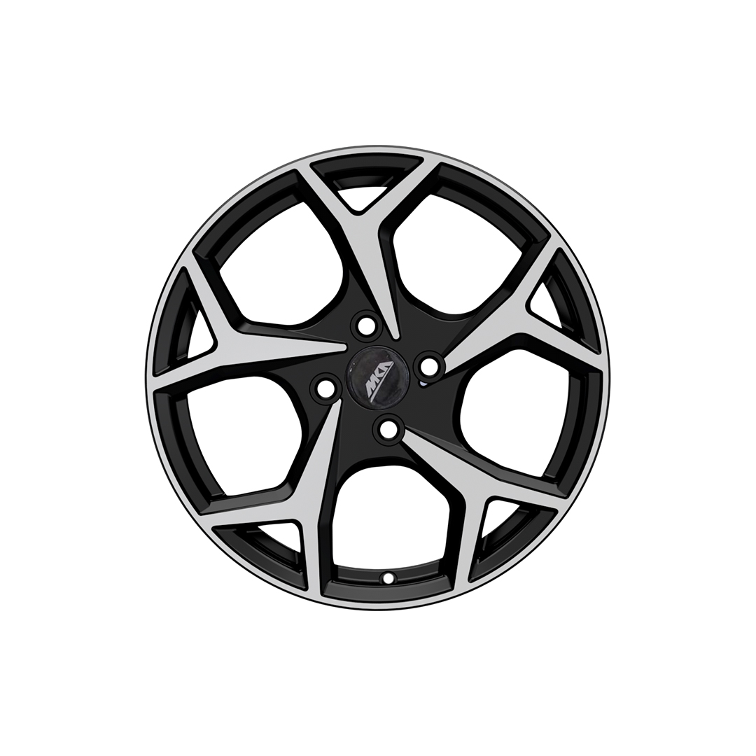 Uno Minda W1D183-000M00 Sparc Alloy Wheel 16 Inch, Diamond Cut, Black Machined, 4 Holes