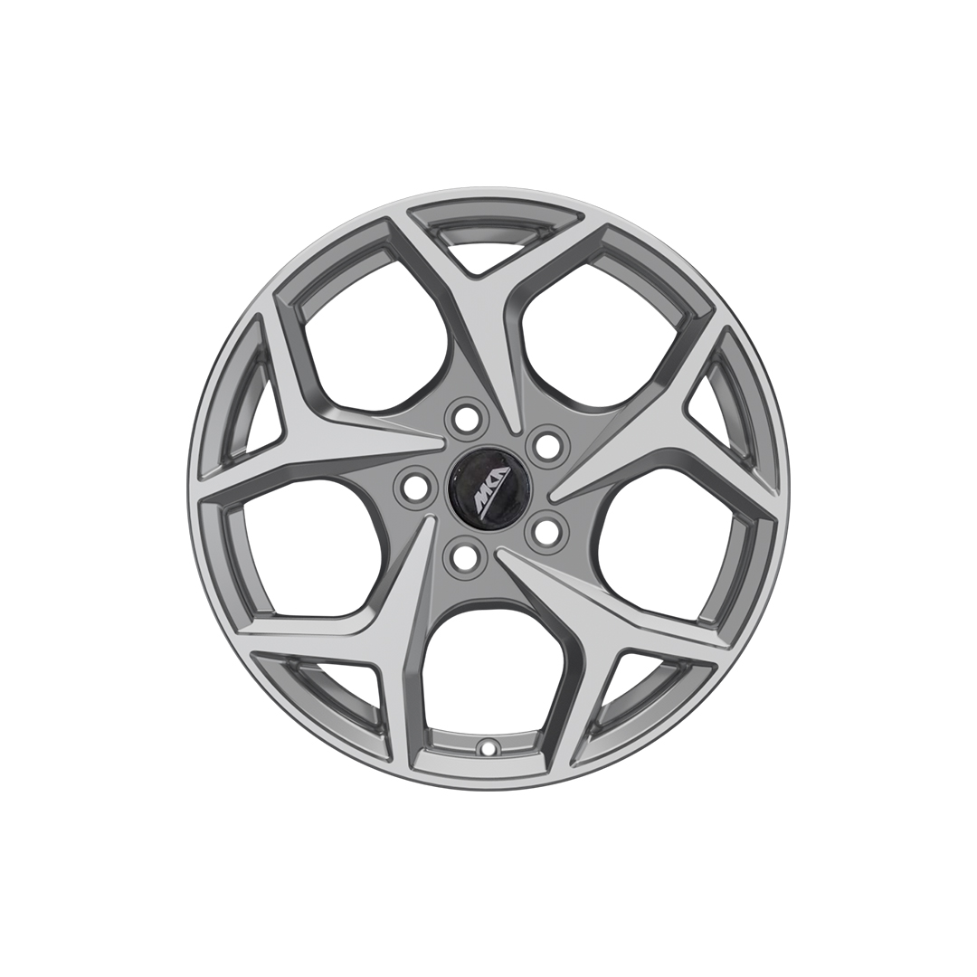 Uno Minda W1D204-000M00 Sparc Alloy Wheel 15 Inch, Diamond Cut, Gun Metal Machined, 5 Holes