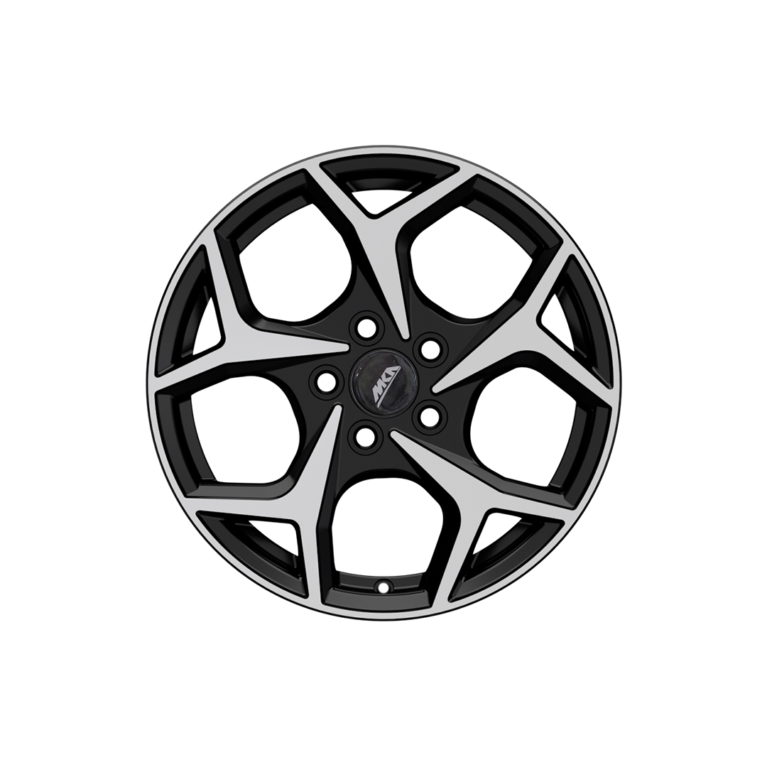 Uno Minda W1D208-000M00 Sparc Alloy Wheel 15 Inch, Diamond Cut, Black Machined, 5 Holes