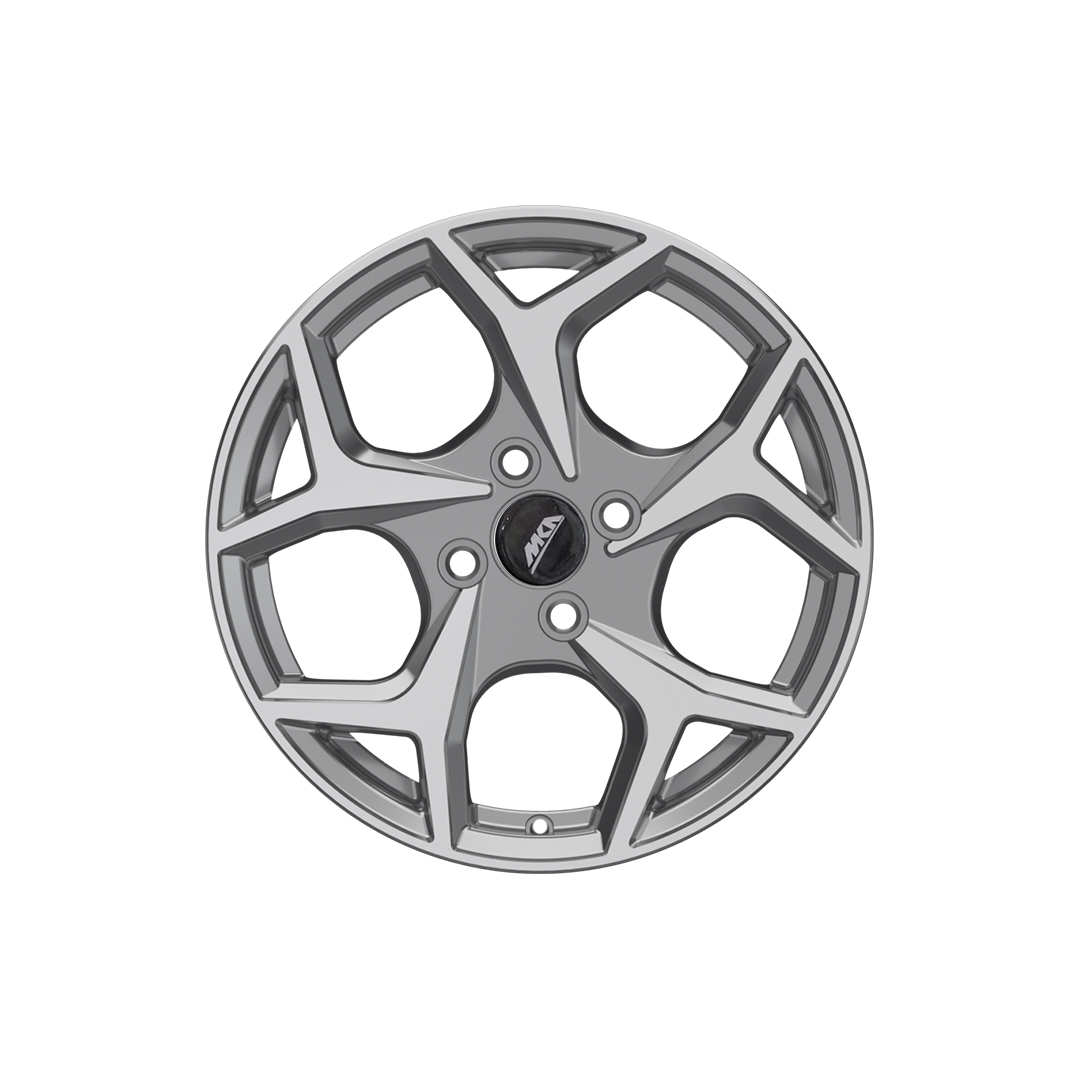 Uno Minda W1D210-000M00 Sparc Alloy Wheel 15 Inch, Diamond Cut, Gun Metal Machined, 4 Holes