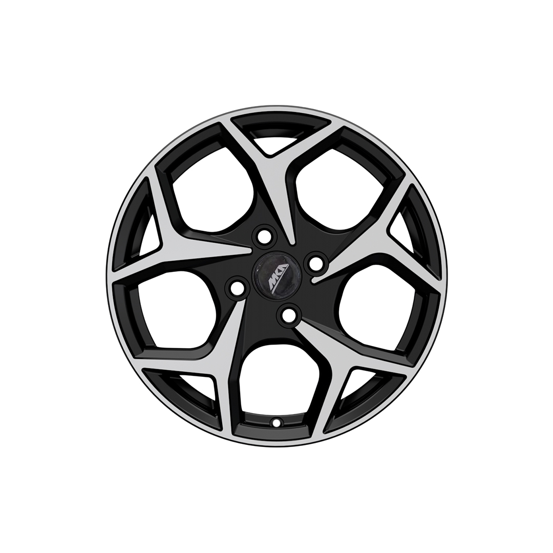 Uno Minda W1D211-000M00 Sparc Alloy Wheel 15 Inch, Diamond Cut, Black Machined, 4 Holes