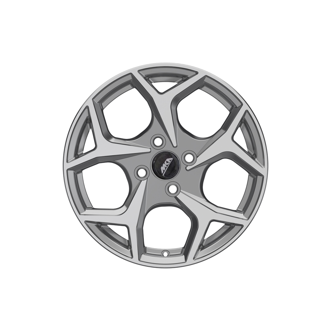 Uno Minda W1D213-000M00 Sparc Alloy Wheel 15 Inch, Diamond Cut, Gun Metal Machined, 4 Holes